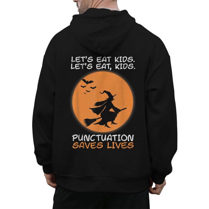 Halloween Teacher Witch Lets Eat Kids Punctuation Men's Hoodie Back Print, trending gift Halloween Teacher Witch Lets Eat Kids Punctuation Men's Hoodie Back Print, trending gift