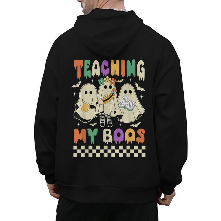 Halloween Teaching My Boos Cute Ghost Teacher Life Costume Men's Hoodie Back Print
