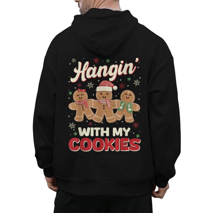 Hangin With My Cookies Gingerbread Man Xmas Teacher Men's Hoodie Back Print