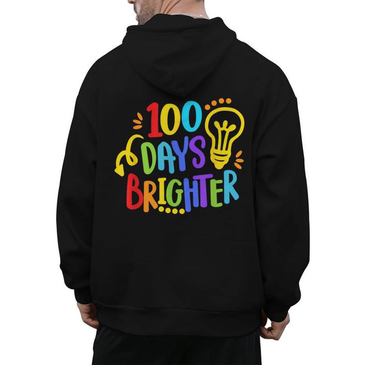Happy 100th Day Of School 100 Days Brighter Girls Teacher Men's Hoodie Back Print