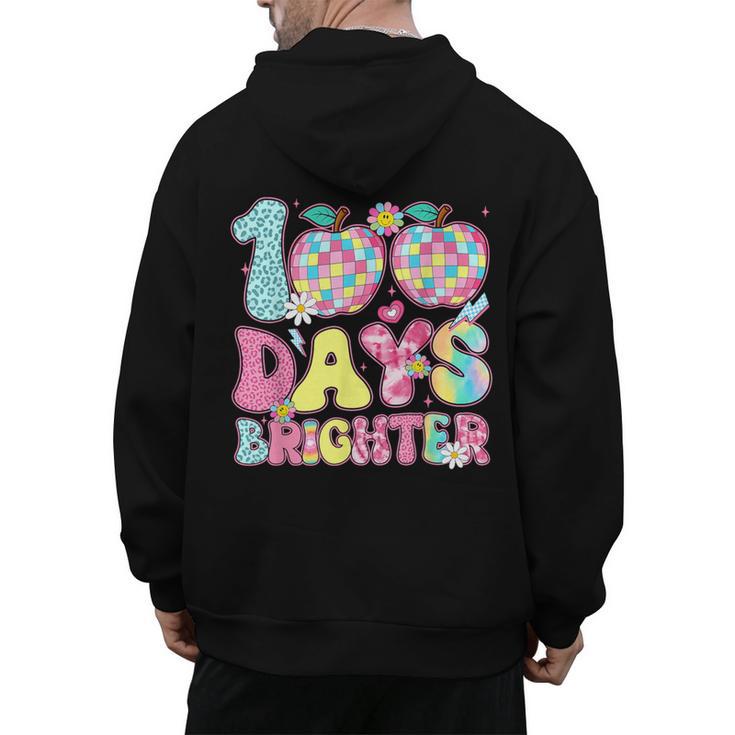 Happy 100th Day Of School 100 Days Brighter Teachers Kids Men's Hoodie Back Print