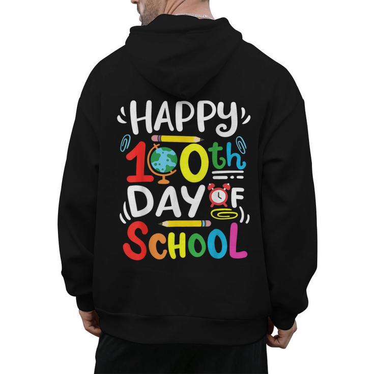 Happy 100th Day Of School 100 Days Of School Teacher Student Men's Hoodie Back Print