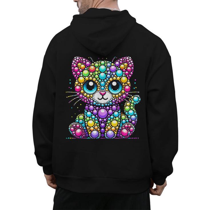 Happy Dot Day Colorful Polka Dot Cat Kitten Teachers Kids Men's Hoodie Back Print