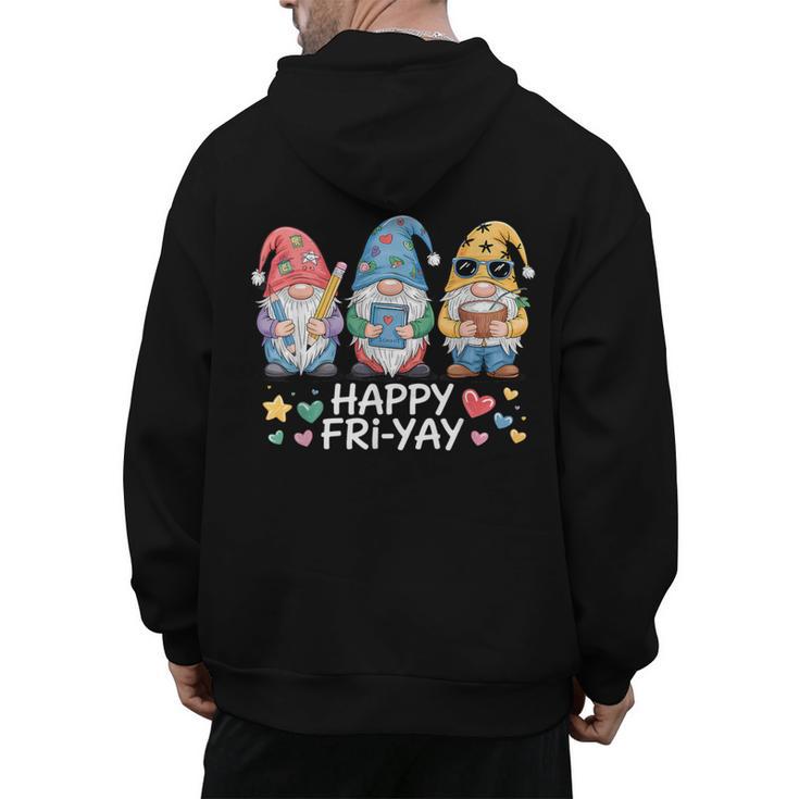 Happy Fri-Yay Teacher Fry Yay Friday Weekend Fri-Yay Men's Hoodie Back Print
