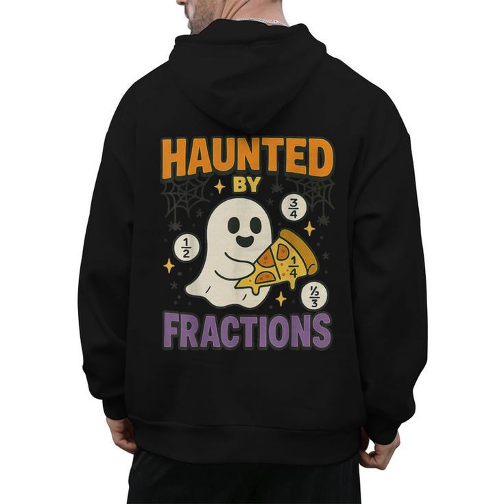 Haunted By Fractions Math Halloween Teacher Men's Hoodie Back Print