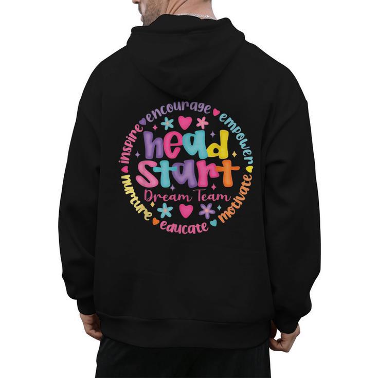 Head Start Dream Team Squad Teacher Headstart Back To School Men's Hoodie Back Print