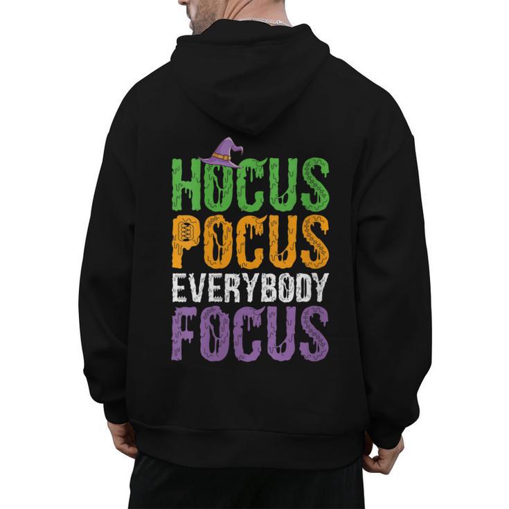 Hocus Pocus Everybody Focus Teacher Halloween Men's Hoodie Back Print