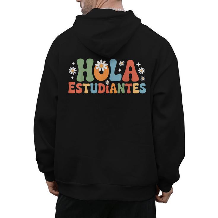 Hola Estudiantes Spanish Teacher Men's Hoodie Back Print