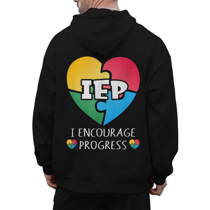 IEP I Encourage Progress Special Education School Teacher Men's Hoodie Back Print