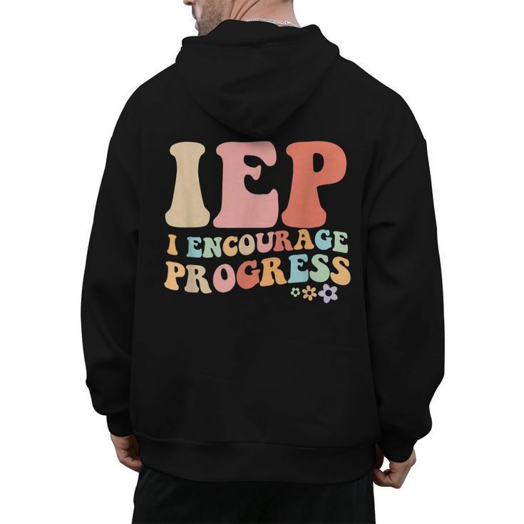 IEP I Encourage Progress Special Education Teacher Graphics Men's Hoodie Back Print