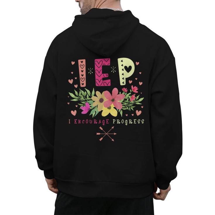 IEP I Encourage Progress Teacher Special Education Men Women Men's Hoodie Back Print