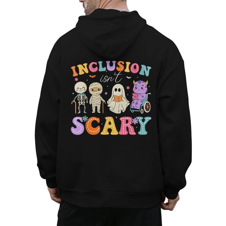 Inclusion Isn't Scary Ghost Halloween SLP Sped Teacher Men's Hoodie Back Print