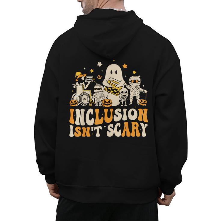 Inclusion Isn't Scary Mummy Boo Ghost Halloween SLP Teacher Men's Hoodie Back Print