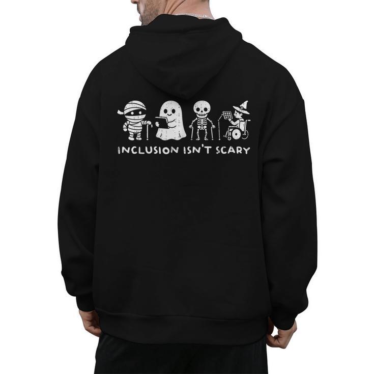Inclusion Isn't Scary SLP Halloween Ghost Mummy Sped Teacher Men's Hoodie Back Print