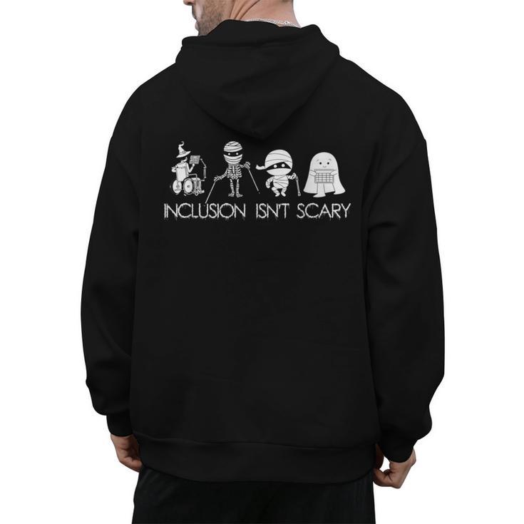 Inclusion Isn't Scary Slp Halloween Sped Teacher Ghost Mummy Men's Hoodie Back Print