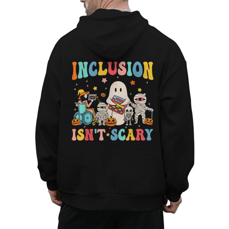 Inclusion Isn't Scary SLP Halloween Sped Teacher Therapy Men's Hoodie Back Print