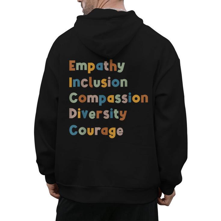Inclusive Teacher Diversity Inclusion Empathy Teacher Team Men's Hoodie Back Print
