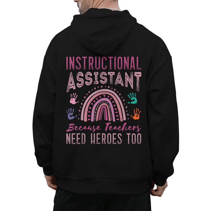 Instructional Assistant Because Teacher Need Hero Learning Men's Hoodie Back Print