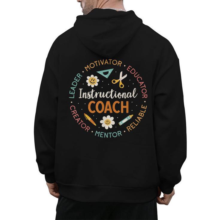 Instructional Coach Back To School Teacher Men's Hoodie Back Print