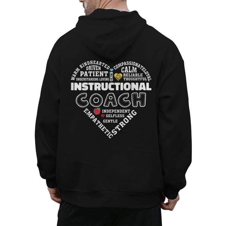 Instructional Coach Heart Teachers Appreciation Men's Hoodie Back Print