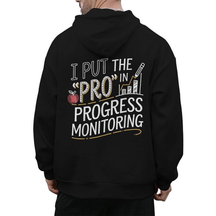 Intervention Teacher Progress Monitoring Intervention Men's Hoodie Back Print