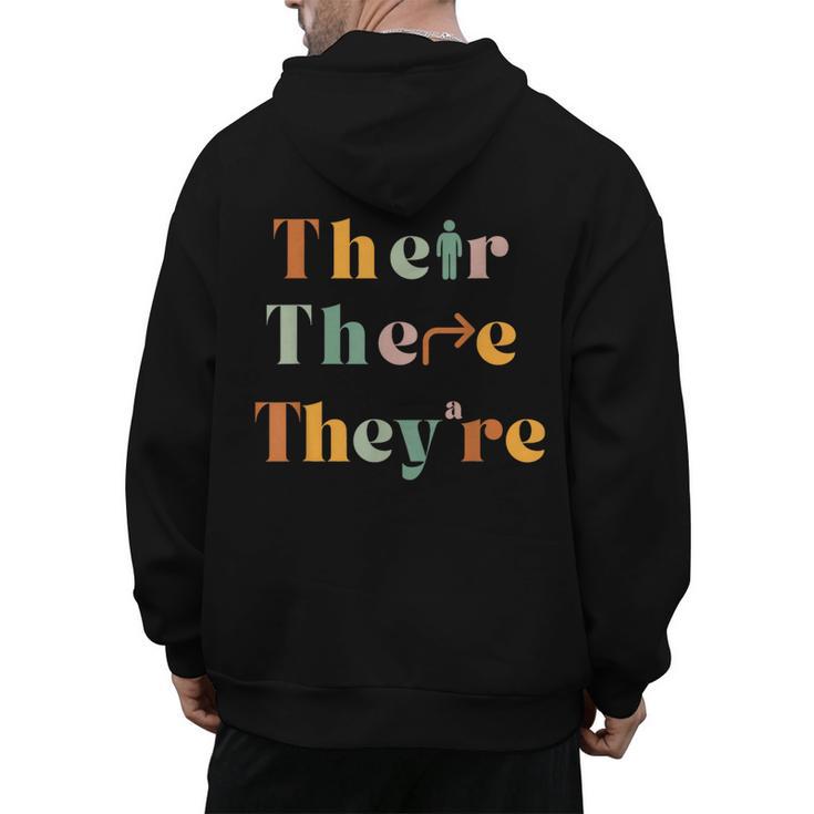 Their There They'Re English Teacher Gramma Police Joke Men's Hoodie Back Print