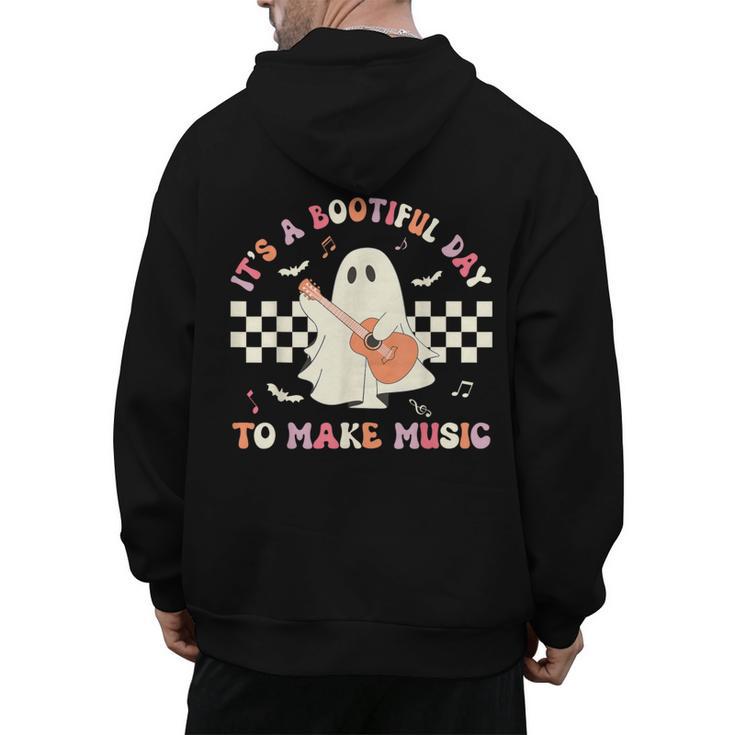 It's A Bootiful Day To Make Music Teacher Musician Halloween For Men Women Kids Men's Hoodie Back Print