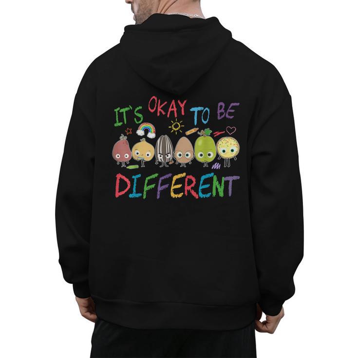 It's Ok To Be Different Apple Teacher Autism Awareness Men's Hoodie Back Print