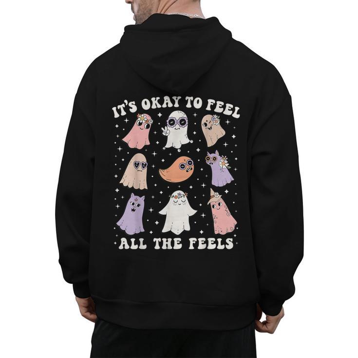 It’s Okay To Feel All The Feels Special Ed Teacher Halloween Men's Hoodie Back Print