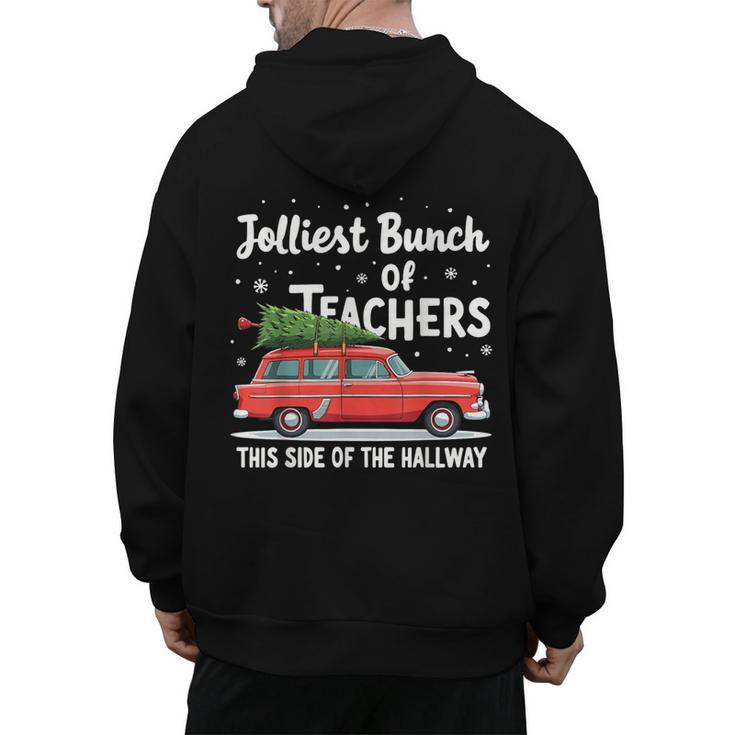 Jolliest Bunch Of Teachers This Side Of The Hallway Xmas PJ Men's Hoodie Back Print