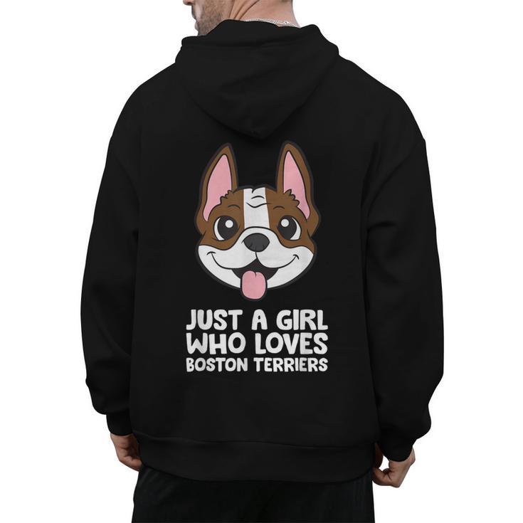 Just a Girl Who Loves Boston Terriers Men's Hoodie Back Print