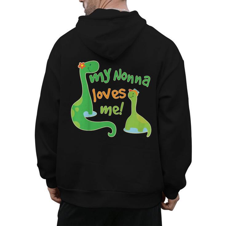 Kids My Nonna Loves Me Dinosaur Grandson Men's Hoodie Back Print
