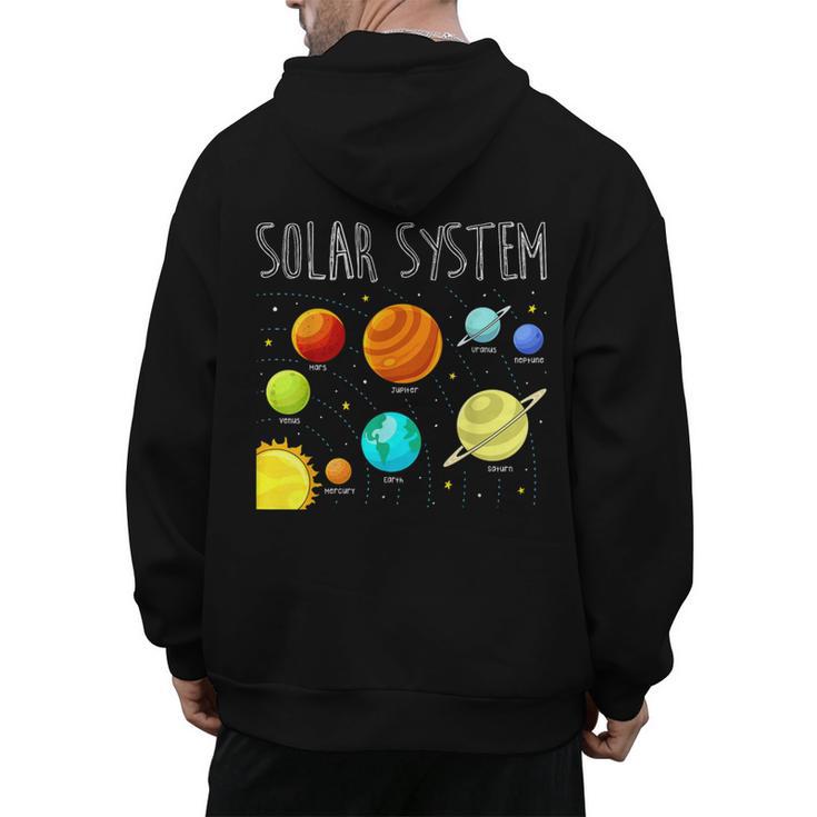 Kids Solar Systems Cute Planets Space Science Teacher School Men's Hoodie Back Print