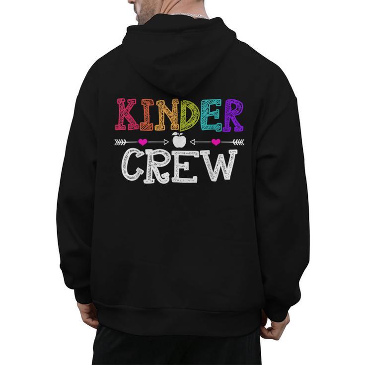 Kinder Crew Kindergarten Teacher 1st Day Of School Men's Hoodie Back Print
