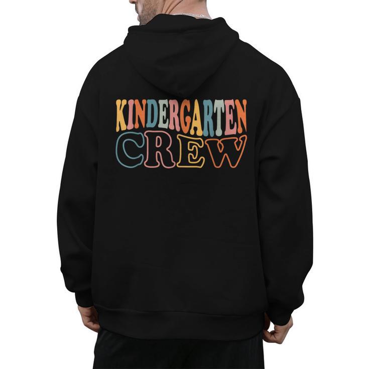 Kinder Crew Kindergarten Teacher First 1st Day Of School Men's Hoodie Back Print