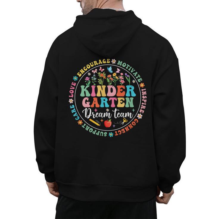 Kindergarten Dream Team Back To School Teacher Flower For Men Women Girls Kids Men's Hoodie Back Print