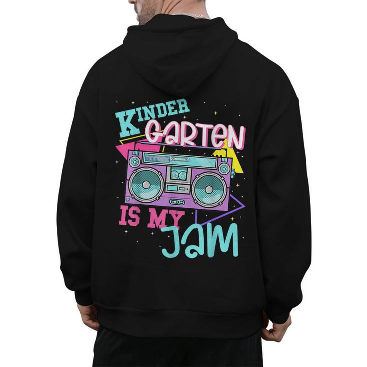 Kindergarten Is My Jam Cute Teacher Shirt 80's 90's Styl Men's Hoodie Back Print