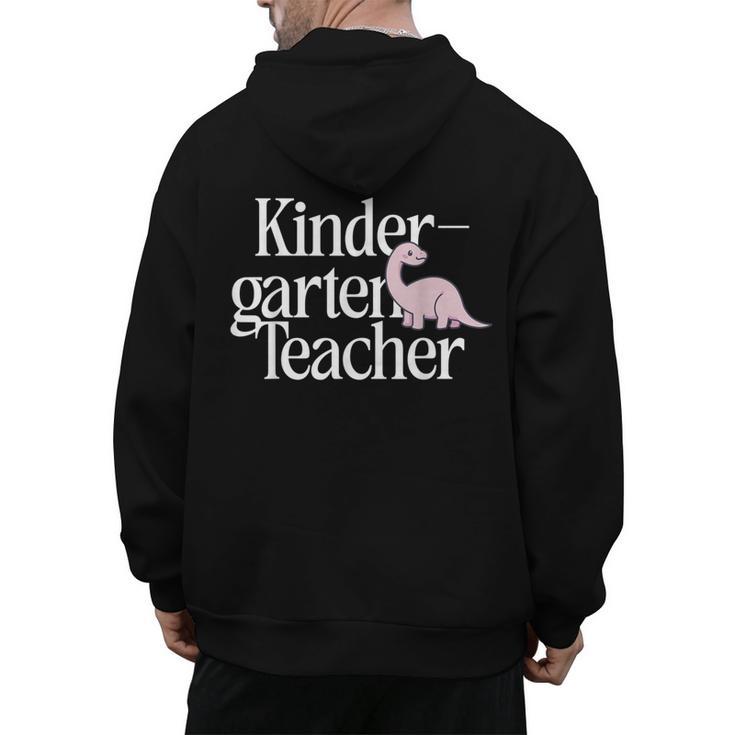 Kindergarten Teacher Dinosaur Back To School Men's Hoodie Back Print