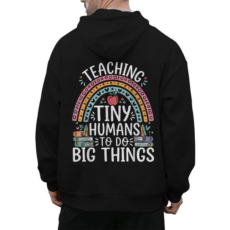 Kindergarten Teacher Tiny Humans Pre-School Teacher Men's Hoodie Back Print