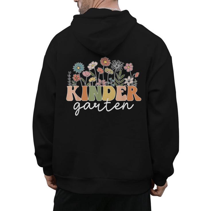 Kindergarten Teacher Wildflower Back To School Floral Outfit Men Women Men's Hoodie Back Print