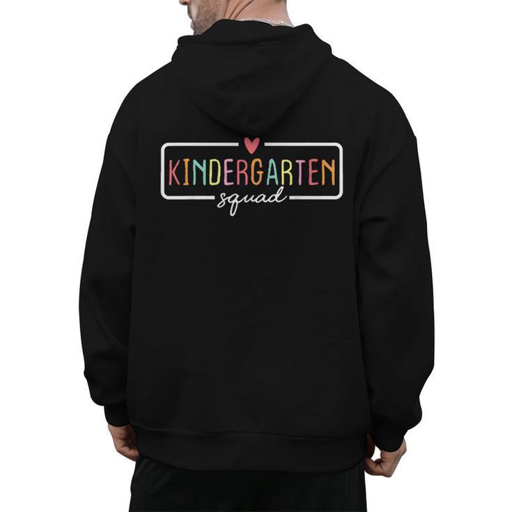 Kindergarten Team Crew Kinder Squad Back To School Teacher Men's Hoodie Back Print