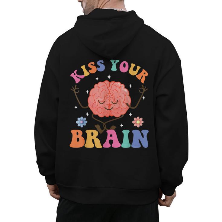 Kiss Your Brain Sped Teacher Appreciation Back To School Kid Men's Hoodie Back Print