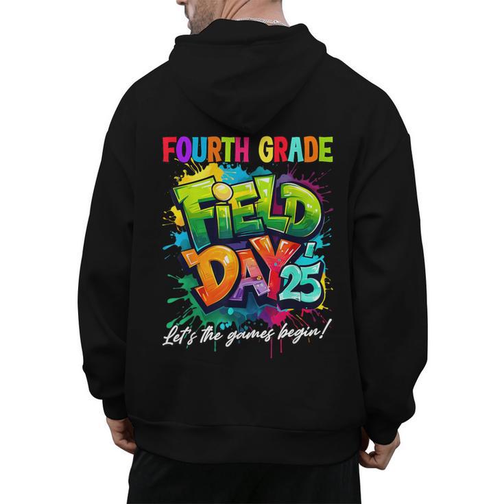 Let The Games Begin Fourth Grade Field Day 2025 Teacher Kid Men's Hoodie Back Print
