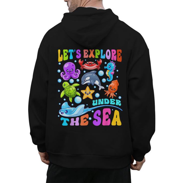 Let's Explore Under The Sea Back To School Student Teacher Men's Hoodie Back Print
