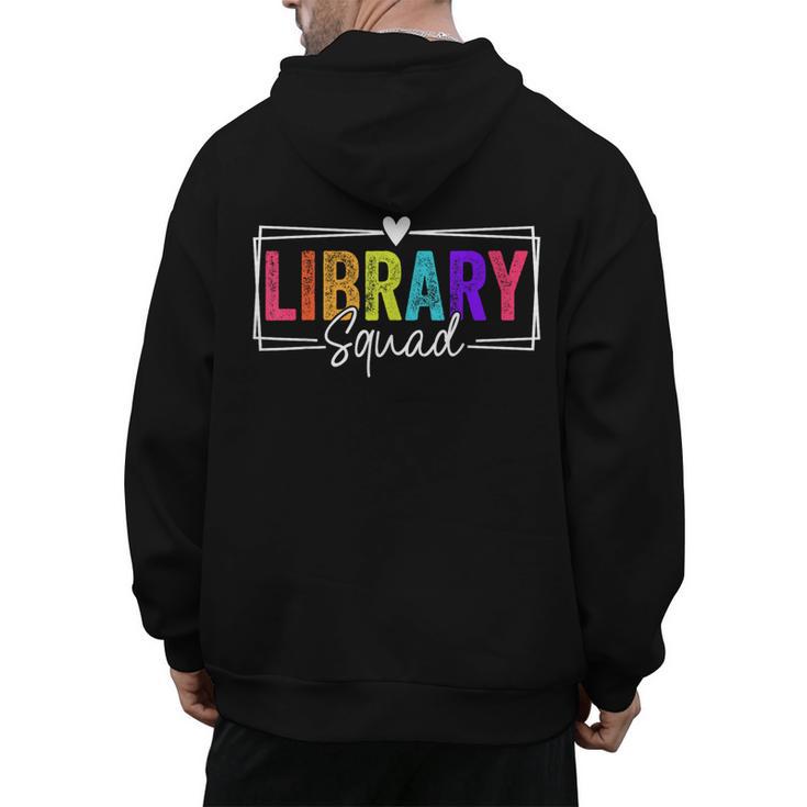 Library Squad Team Librarian Teacher Book Lover Men's Hoodie Back Print