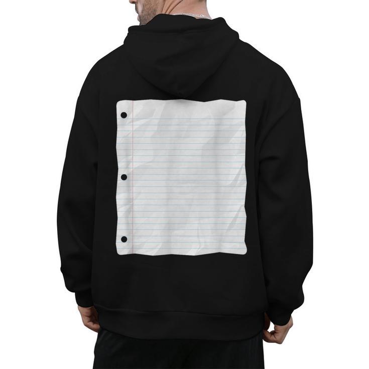 Lined Paper Notebook Halloween Costume For Students Teachers For Men Women Kids Men's Hoodie Back Print