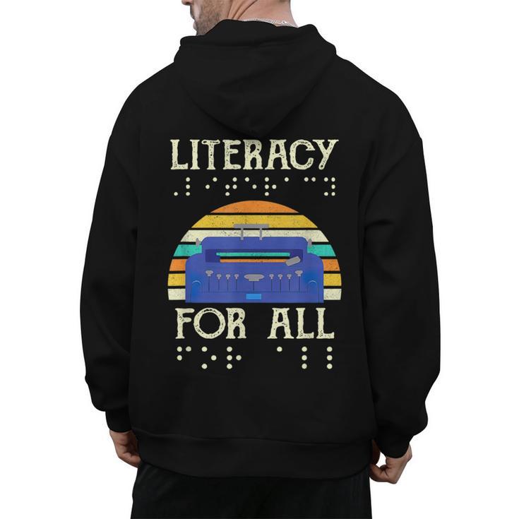 Literacy For All Visually Impaired Braille Teacher The Blind Men's Hoodie Back Print