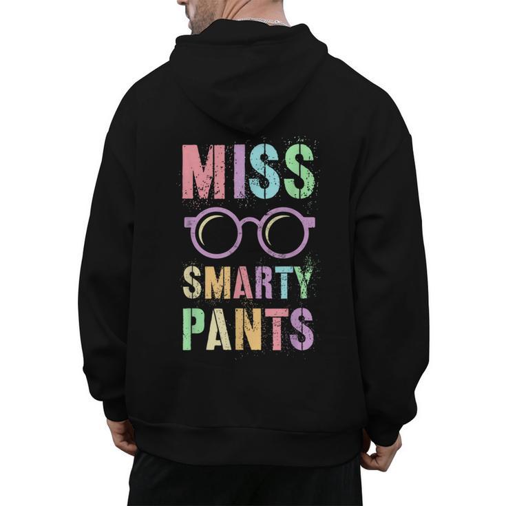 Little MISS SMARTY PANTS School Grad Teacher Last Day Men's Hoodie Back Print