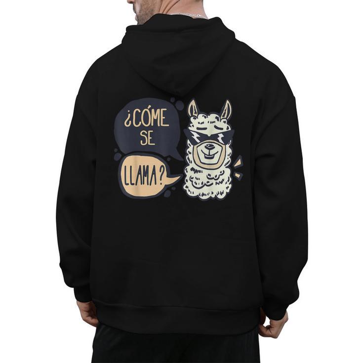Llama Shirt English Teacher School Student ESL Joke Men's Hoodie Back Print