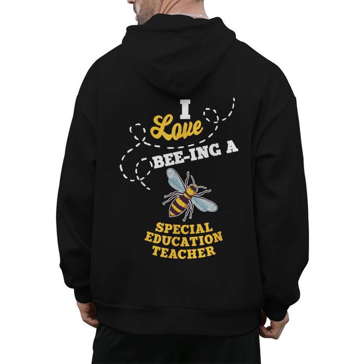 I Love Bee-Ing A Special Education Teacher Honey Bee Job For Men Women Men's Hoodie Back Print